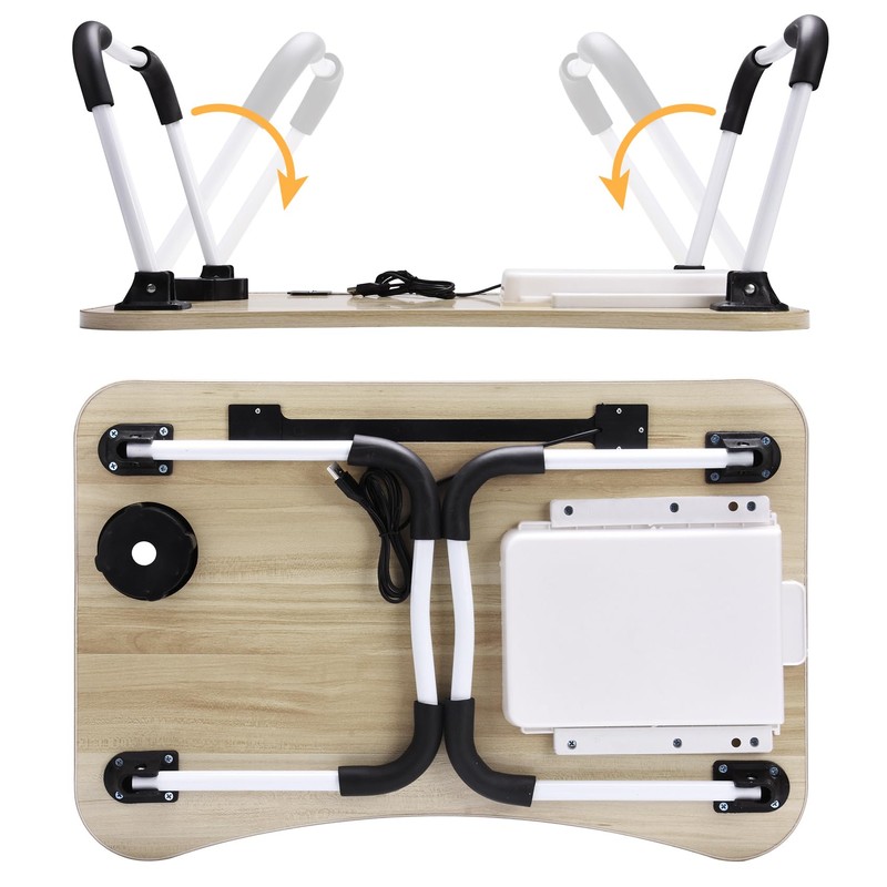 Slendor Lap Desk with Tablet Slot, Foldable Laptop Table with
