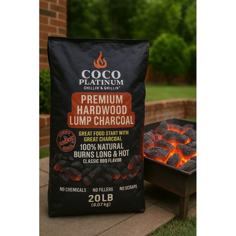 Coco Platinum Premium Hardwood Lump Charcoal – 100% Natural BBQ