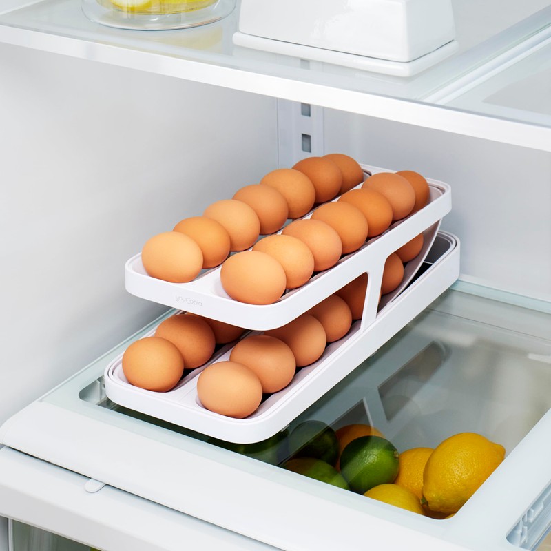 YouCopia RollDown® Egg Dispenser, Rolling Eggs Dispenser and Organizer for