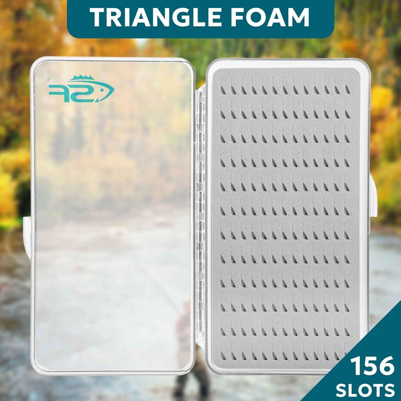 SF Plastic Waterproof Pocket Fly Fishing Box Clear Lid Easy
