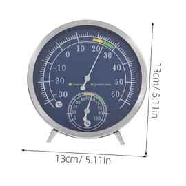 KONTONTY Hygrometer Thermometer Stainless Steel Pointer Type Gauge for Home Use High Precision Temperature and Humidity Dual Installation Options for Wall