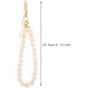 Gammaeon Pearl Keychain, Wristlet Golden Imitation Pearl Key Chain, Women