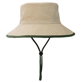 Mini angel Baby Sun Hat Toddler Bucket Hat Summer Beach Hat 2-3 Years Sun Protection Hat Wide Brim Hat Cap (Khaki)