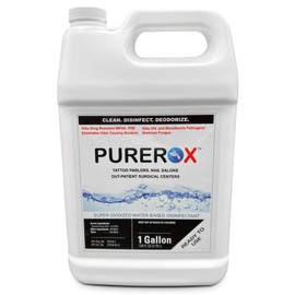 PUREROX Disinfectant Tattoo Parlor, Nail Salon. Eliminate 99.9999% MRSA, VRE, Bloodborne Viruses, HIV, Safe for Bacteria Fungi. Anywhere Surgerical Rooms. No Residue. All Surfaces