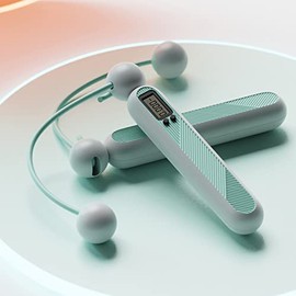 Cuerda para Saltar Inalámbrica, Contador LCD, Cuerda para Soportar Peso para Entrenamiento Físico, en Interiores y Exteriores                         
