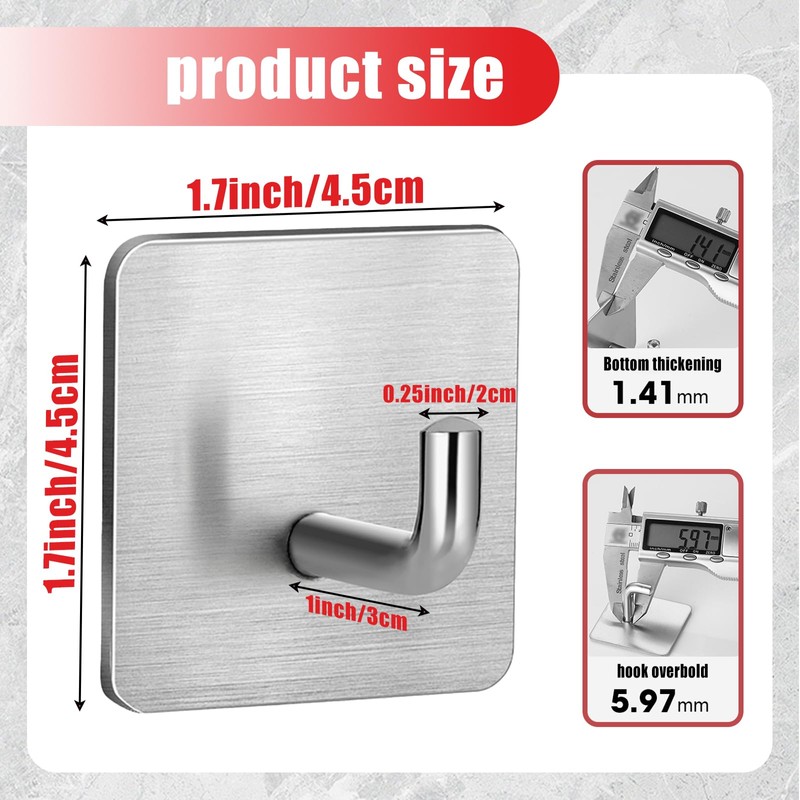 ZY PLUM Emergency Fire Blanket Wall Hooks，Waterproof Stainless Steel Adhesive