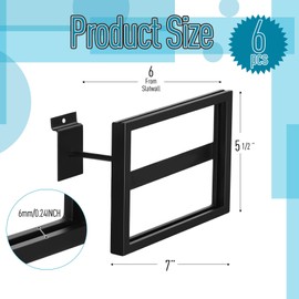 Tandefio 6 Pcs Black Rectangular Faceout Sign Holders for Slatwall Gridwall Holds 7"w x 5.5"h Slatwall Information Price Holders for Retail Store Supermarket Boutiques Display