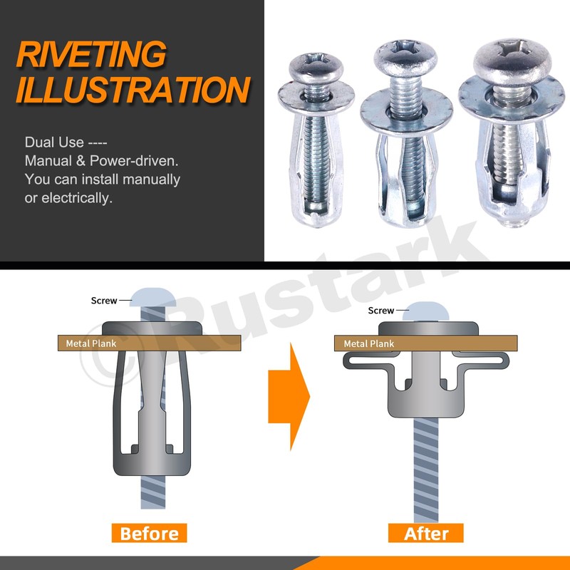 Rustark 30Pcs M4 M5 M6 Jack Nuts Petal Nuts Assortment