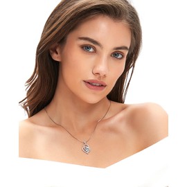 Gifts for Wife, Anniversary Gifts for Women, Wife Gifts from Husband, I Love You Necklace, 1CT Moissanite Pendant Necklace with 2 Chains, Romantic Gift for Her on Birthday/Christmas/Valentine's Day