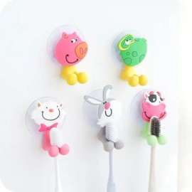 6pcs Soporte De Silicona Para Cepillos De Pared Ganchos De Animales Porta Con Ventosa fuerte Para baño cocina MURAMAUDI