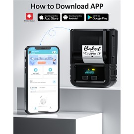 Itari M120 Label Printer - Bluetooth Label Printer Thermal Labeler Sticker Print Size 20-50 mm, Wireless Label Printer Compatible with Mobile Phones and PCs (Black, with 1 Roll Labels)