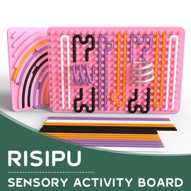 Sensory Activity Board Two-Tone Press Sensor Activity Board Sensory Activity Board Motor Skills Board for Developing Manual Skills (Pink)