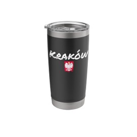 Krakow Poland Vintage Polish Flag Proud Pole Stainless Steel Insulated Tumbler