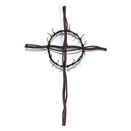 Dicksons Crown of Thorns Tree Branch 14 x 10 Metal Wall Cross