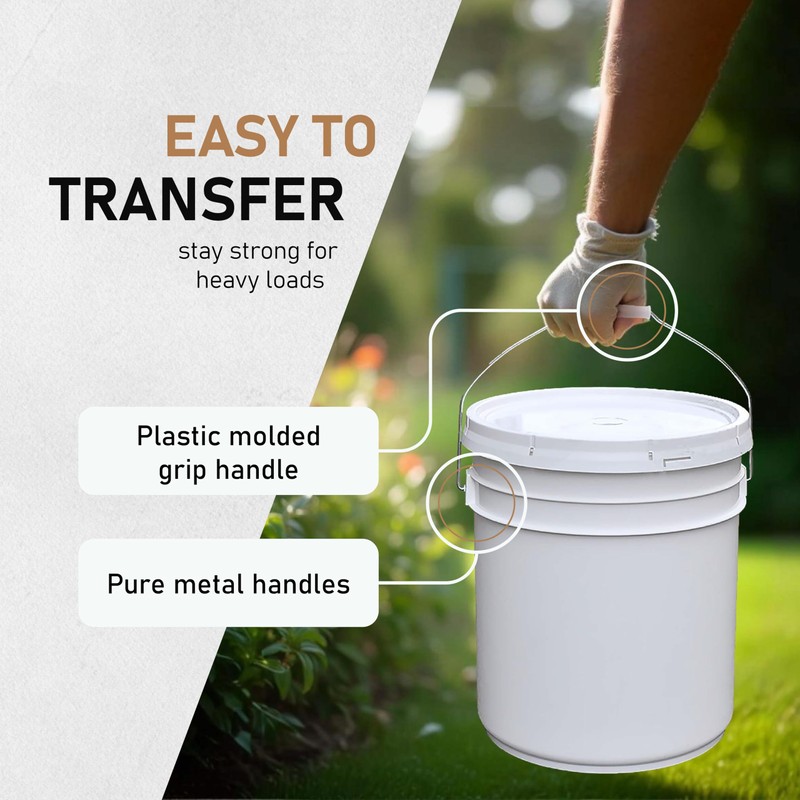 ATERET 5 Gallon Buckets Only - Durable 90 Mil All