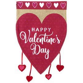 Briarwood Lane Happy Valentine's Hearts Burlap Garden Flag Holiday Love 12.5" x 18"