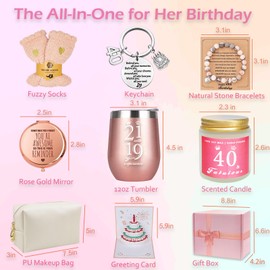 Awfrky 40th Birthday Gifts for Women, 40 Year Old Birthday Gifts for Women, 40th Birthday Gifts Basket for Best Friends Female Sister Mom Wife Daughter Her Girlfriend Coworker Bestie