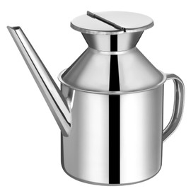 MAGICLULU Stainless Steel Oil Dispenser Bottle 3Oz Kitchen Oil Pot with Long Spout Refillable Grease Saver for Olive Vinegar and Salad Dressings