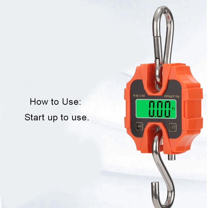 Hanging Scale LCD Display Crane Scale Waterproof Weighing Tool for