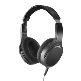 Hama TV Headphones with Cable 6 m (Adjustable Over-Ear Headphones for TV, Headphones with Volume Control Separately Left/Right, Ideal for Seniors and Hearing Impaired, 3.5 mm + 6.35 mm) Black