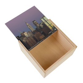 Fabulous Wooden Crate - New York Building USA Skyline Sky (11 x 11 x 3.5cm)