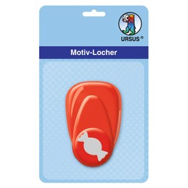 Ursus 19470067 Motif Hole Punch with Lever Small Candy Red Cut-Out Motif Approx. 16 mm Plastic with Metal Punch Suitable for Grammages of 160 220 g/m²
