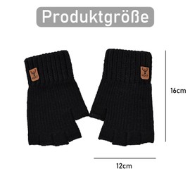 CPRNQY 2 Pairs of Men's Fingerless Gloves, Fingerless, Winter Knit Touchscreen Warm Stretchy Half Finger Gloves Fingerless for Men Work Cycling, multicoloured