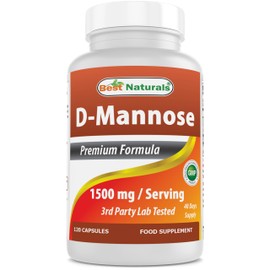 Best Naturals D-Mannose Capsules - Urinary Tract Cleanse Supplement 1500mg/Serving - 120 Count (120 Count (Pack of 3))
