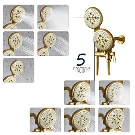 ELLO&ALLO Shower Faucet Set with Tub Spout, Single Handle Tub and Shower Faucet Combo Set, Brushed Gold (Valve Included)