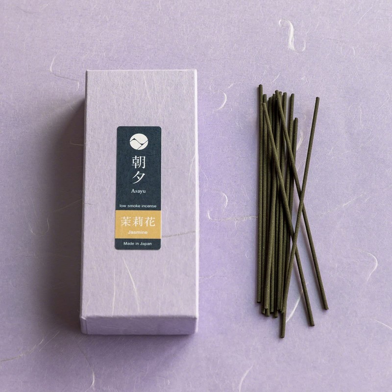 Asayu Japanese Low Smoke Incense Sticks Jasmine Scent (1.41oz), Made