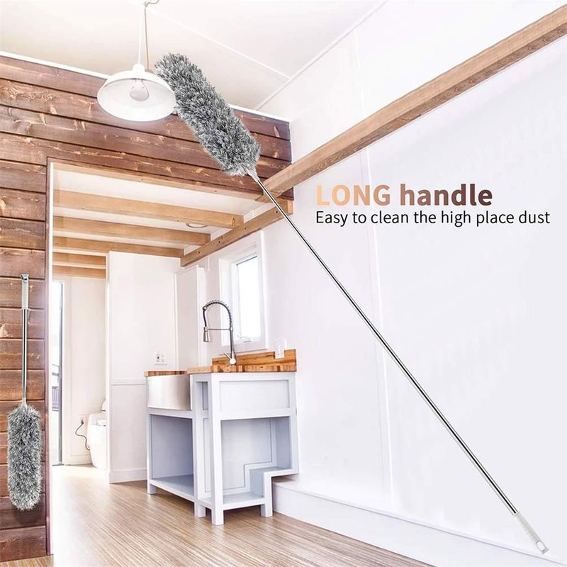 Microfiber Duster with Extension Pole with Bendable Head Extendable Duster