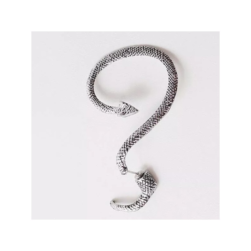 TechMel Pendiente Arete Forma Serpiente Original Y Elegante Plateado