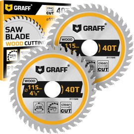 4-1/2 Inch Angle Grinder Circular Saw Blade Set for Wood, Plywood, Laminate, Drywall, Plastic – 40-Teeth Wood Cutting Disc from GRAFF