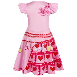 Jurebecia Little Girls Descendants Nightgowns Pink Princess Bridget Nightgown Pajamas for Kids Flutter Sleeves Nightie Dress Fatansy Nightdress Sleepwear Size 9-10