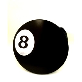 HMC Billet 8 Ball, HMC Billet Aluminum Trailer Hitch plug Cover, 4" Rd.