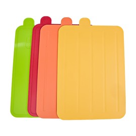 Tiardey 4PCS Colour Coded Chopping Boards Set Durable, Scratch-Resistant, Anti-Slip, Dishwasher Safe with Storage Stand Plastic Kitchen Chopping Boards