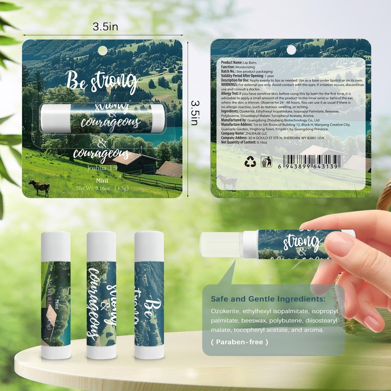 24 Pcs Christian Lip Balm with Scripture Church Small Gifts
