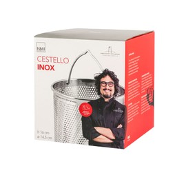 H&H Alessandro Borghese The Luxury Simplicity Basket, Stainless Steel, Steel, 14.5 x 14.5 x 16 cm