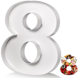 Mifoci 13.7" Cardboard Number for Charcuterie Birthday Party and Anniversary Fillable Paper Mache Chocolate Candy Graduation Decoration(White, 8)