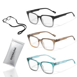 GiGimuna Blue Light Blocking Glasses for Woman Men,Bluelight Computer Phones Gaming TV fashion Glasses for Womens Mens Clear Lens,Blocks Blue Rays and UV Glare,Anti Eye Strain and Insomnia 3pcs BL72