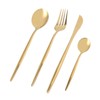 24Pcs Gold Silverware Set Knife Fork Spoon Rustproof Stainless Steel