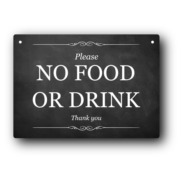 Durable A5 "Please NO FOOD OR DRINK" Sign – 3mm