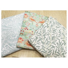 Fat Quarter Fabric Bundle - William Morris Duck Egg - Bird Floral Print Craft Fabric Material