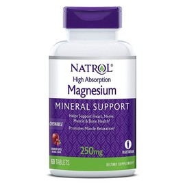 나트롤 츄어블 마그네슘 250mg 60정 (1개월분) Natrol High Absorption Magnesium Chew Natrol Chewable Magnesium 250mg 60 Tablets (1 Month Supply)