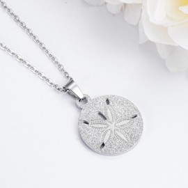 Yonhon Sand Dollar Pendant Necklace for Women