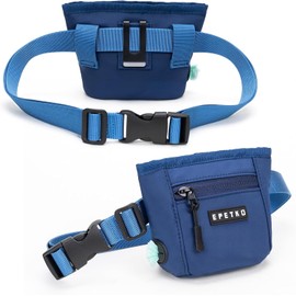 Bolsa para premios para Perros, con Cierre magnético de Gran Capacidad, dispensador de Bolsas para excrementos y Clip metálico para la Cintura (Azul Oscuro).