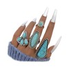 Navirix Vintage Turquoise Western Rings for Women,Exaggerated Chunky Oval Floral