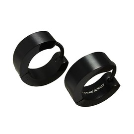 Kikuchi Ohrringe Titan St√§bchen Edelstahl Klapp Creolen Damen Herren Matt Schwarz √ò 12-18 mm 7 Gr√∂√üen (√ò 13 mm / 5 mm)