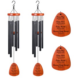 Soaoo 2 Pcs Christian Gift 28 Inch Wind Chimes Bible Verse Wind Chimes Outdoor with Inspirational Prayers Christian Gifts Religious Garden Wind Chimes Scripture Gifts for Home Garden Patio Decor