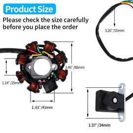 Magneto Ignition Stator 8 Coil 5 Wire Fits for GY6 125cc 150cc 139QMB 139QMA 4-stroke ATV Scooter Moped Go Kart Buggy Quad Pit Dirt Bike